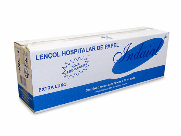 LENÇOL HOSPITALAR INDAIAL - CAIXA 70X50m c) 6 rolos